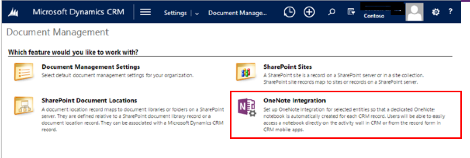 Enabling Contacts Entity for OneNote Integration in Microsoft Dynamics CRM 2016 Online Picture2